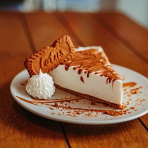 a piece of cheesecake on a white plate
